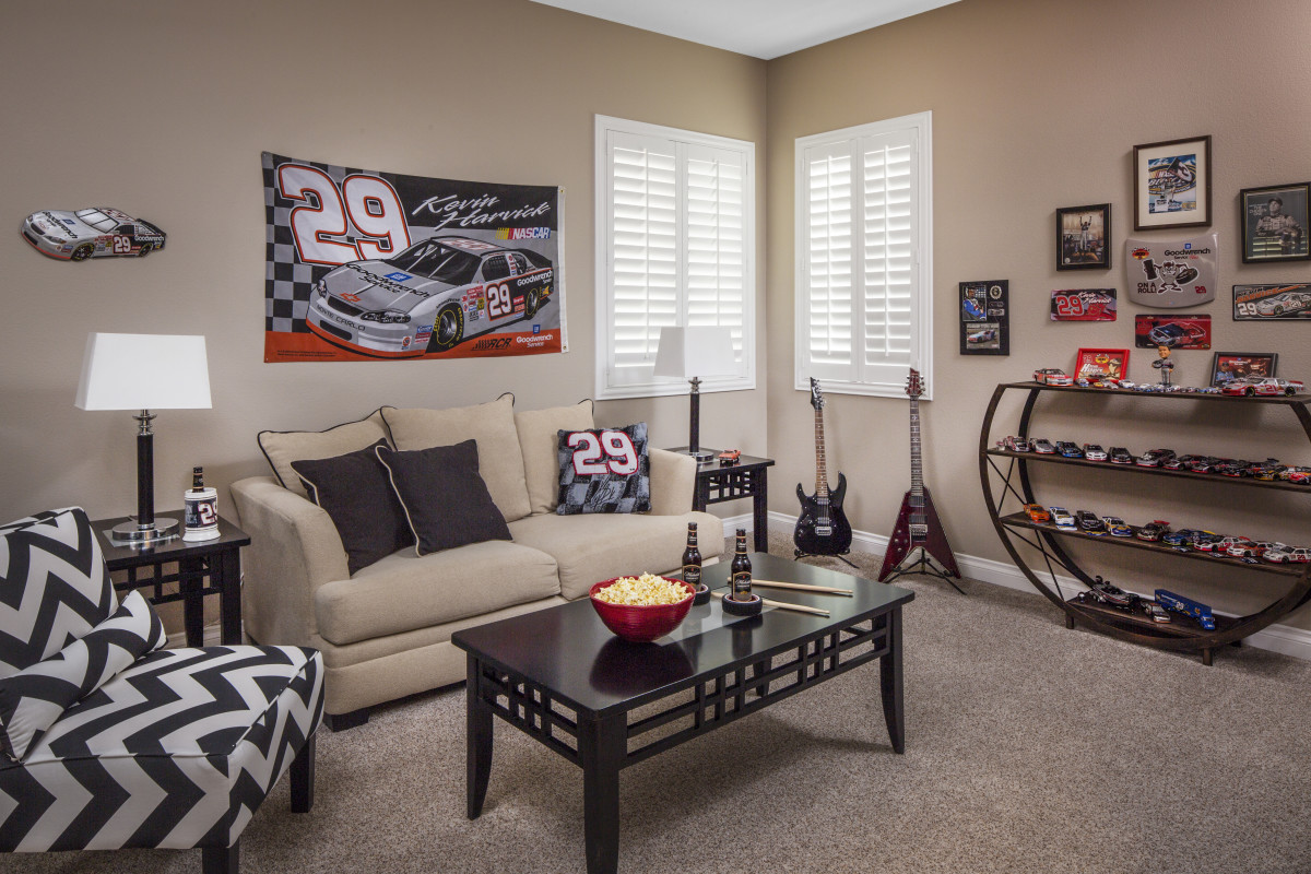 Fort Lauderdale man cave with shutters